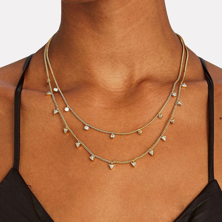 Women's Charm Necklace by Bonheur Jewelry NYC-multi layered crystal necklace near me