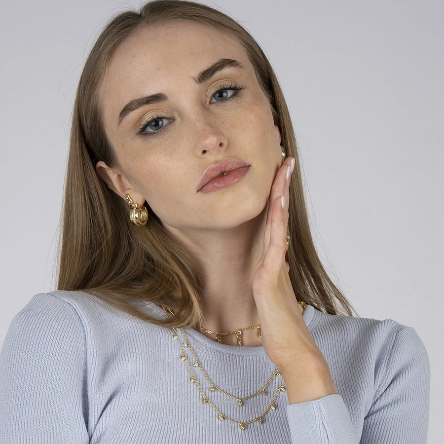 Women's Charm Necklace by Bonheur Jewelry NYC-multi layered crystal necklace near me