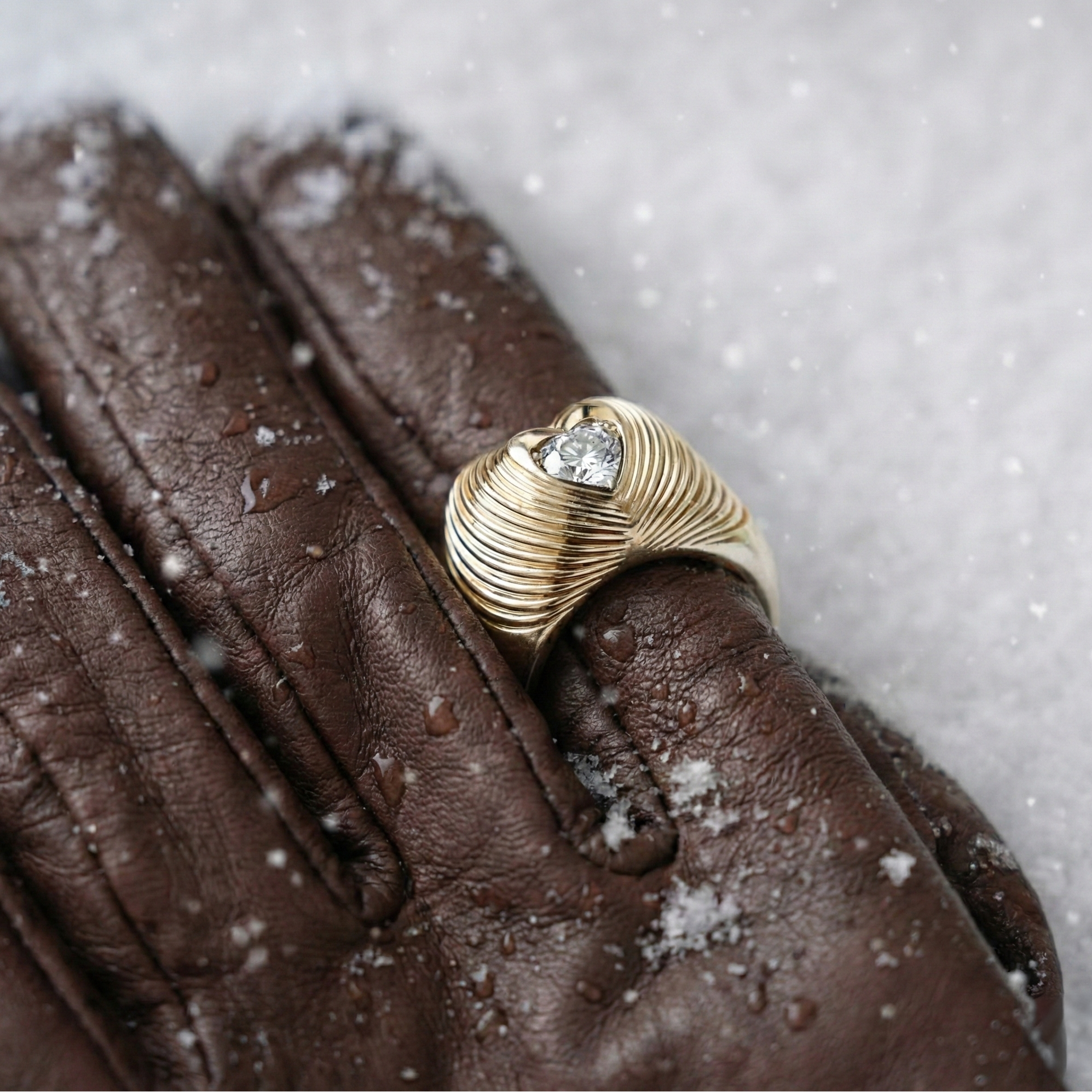 Womens Chunky Heart Ring by Bonheur Jewelry NYC-Big Heart Ring for Women
