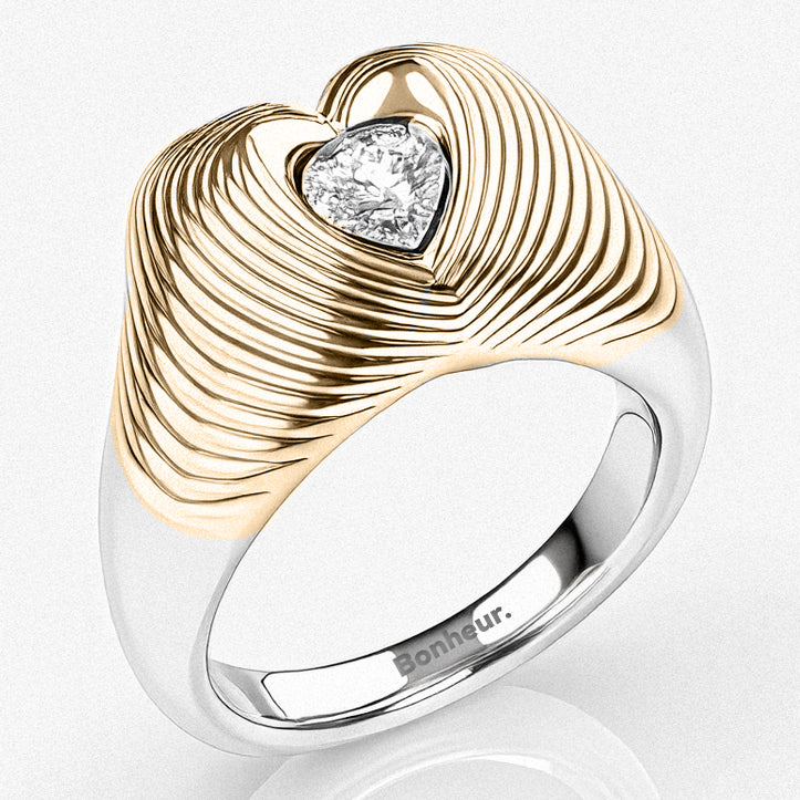 Emmeline Clear Quartz Chunky Heart Ring