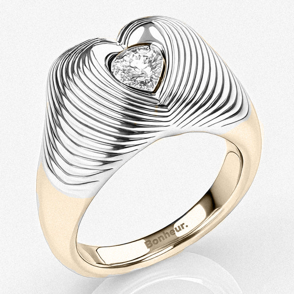 Womens Chunky Heart Ring by Bonheur Jewelry NYC-Big Heart Ring for Women
