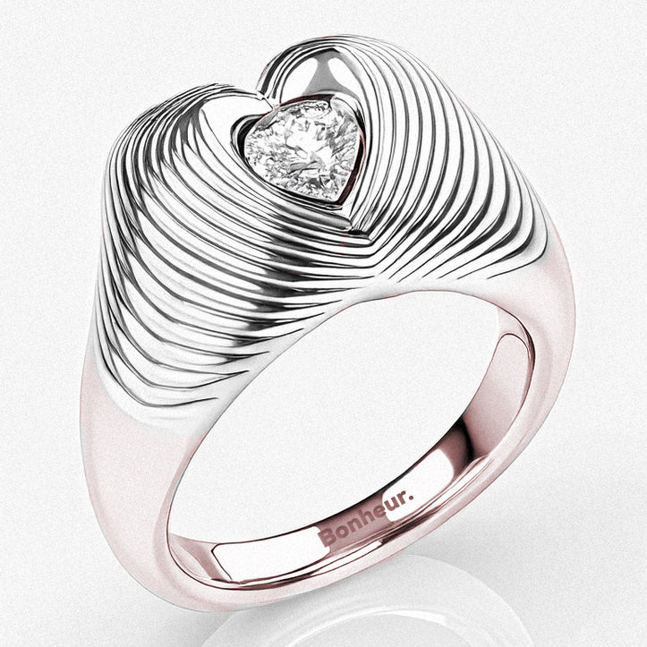 Womens Chunky Heart Ring by Bonheur Jewelry NYC-Big Heart Ring for Women

