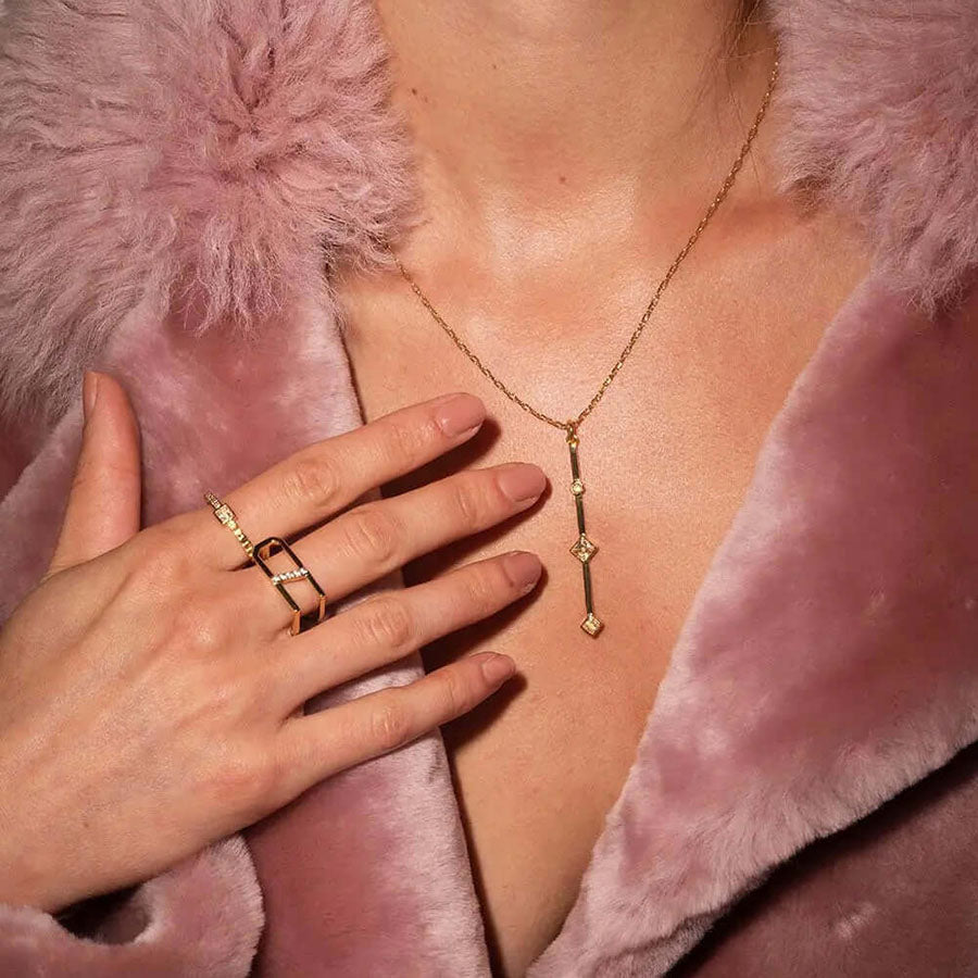 Women's Chunky Initial Ring near me-White Swarovski Crystal rings with initials by Bonheur Jewelry NYC