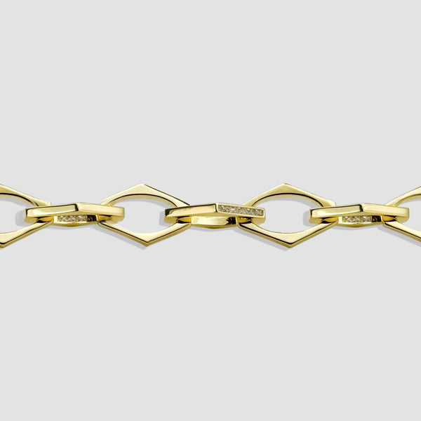 Yellow Gold Chunky Link Necklace for Women-gold chain link necklace