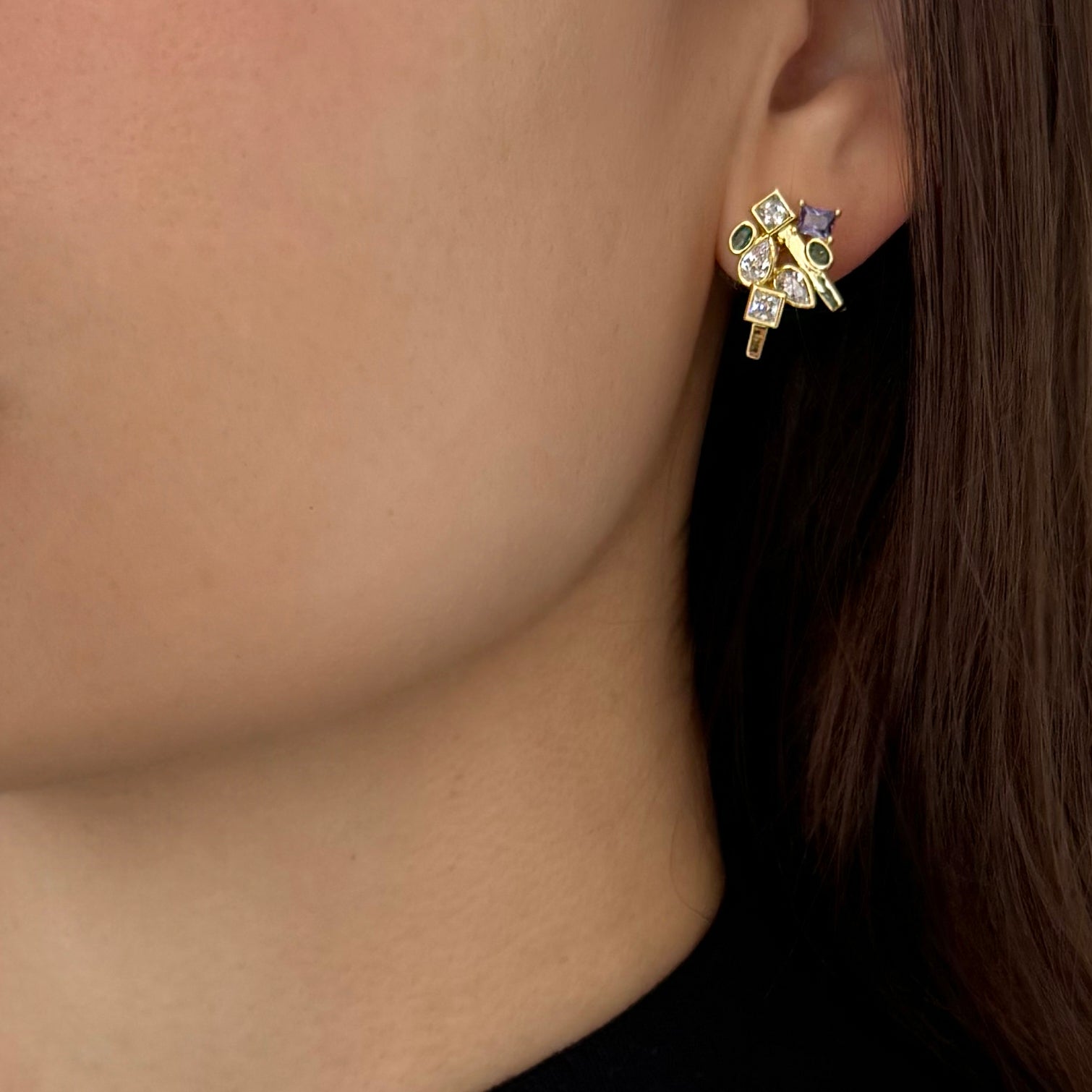 Women's Large Cluster Earrings near me-dangle earrings flower​