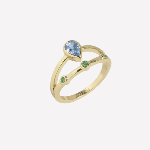 Women's Colored Stone Ring by Bonheur Jewelry NYC-Swarovski crystal color stone rings near me