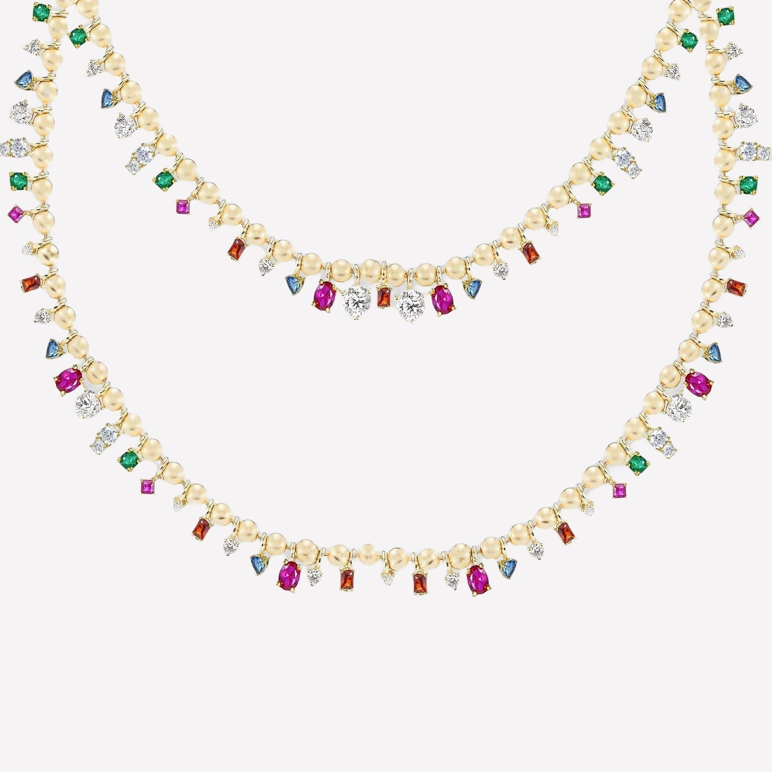 Women's Colorful Beaded necklace by Bonheur Jewelry NYC-Swarovski rainbow necklace near me