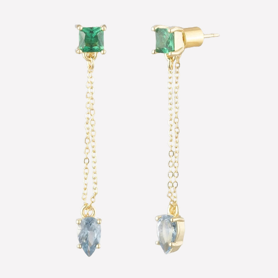 Women's Crystal Drop Earrings by Bonheur Jewelry NYC-Blue Green earrings dangle earrings​ near me


