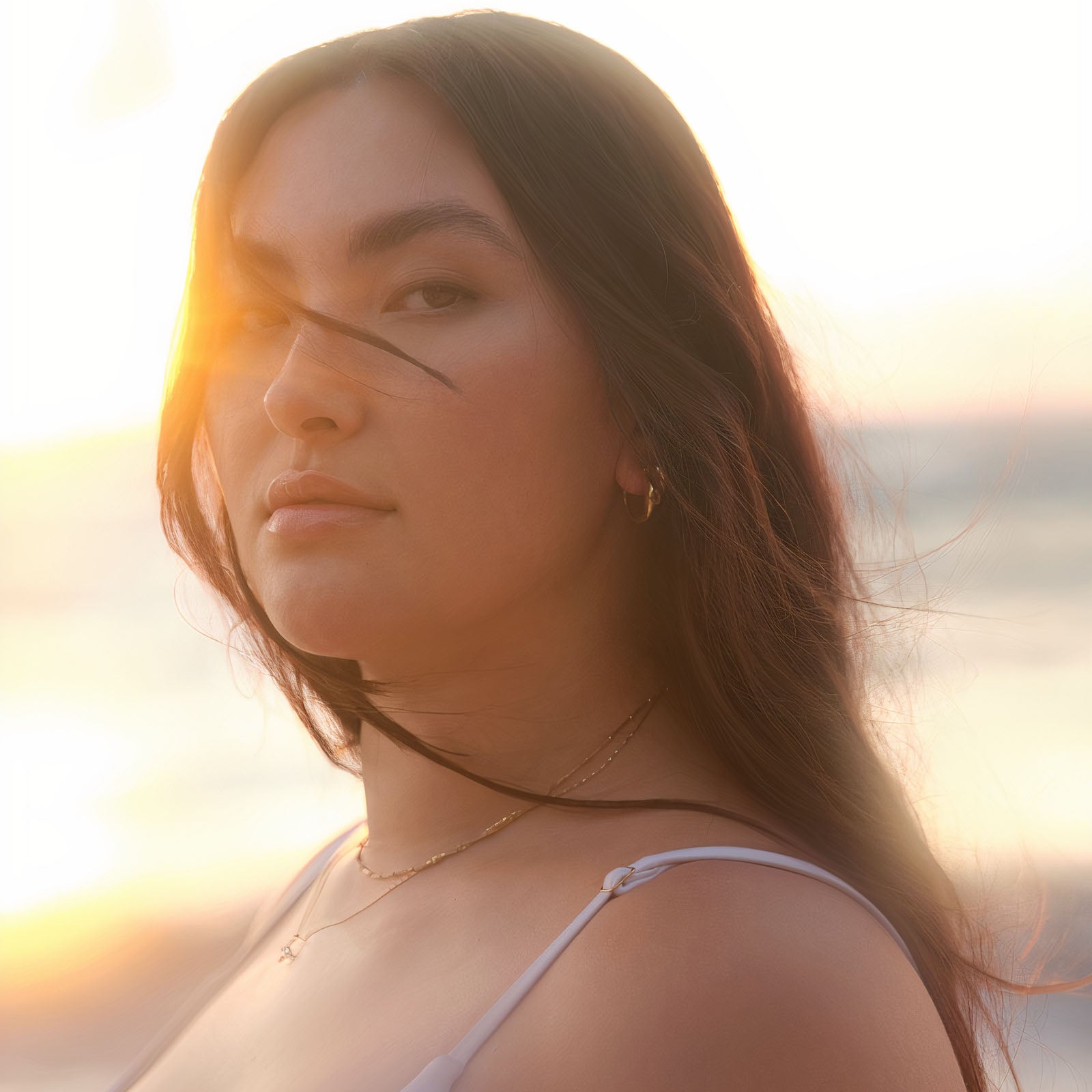 Women's CRYSTAL HOOP EARRINGS by Bonheur Jewelry NYC- White Swarovski ear rings near me