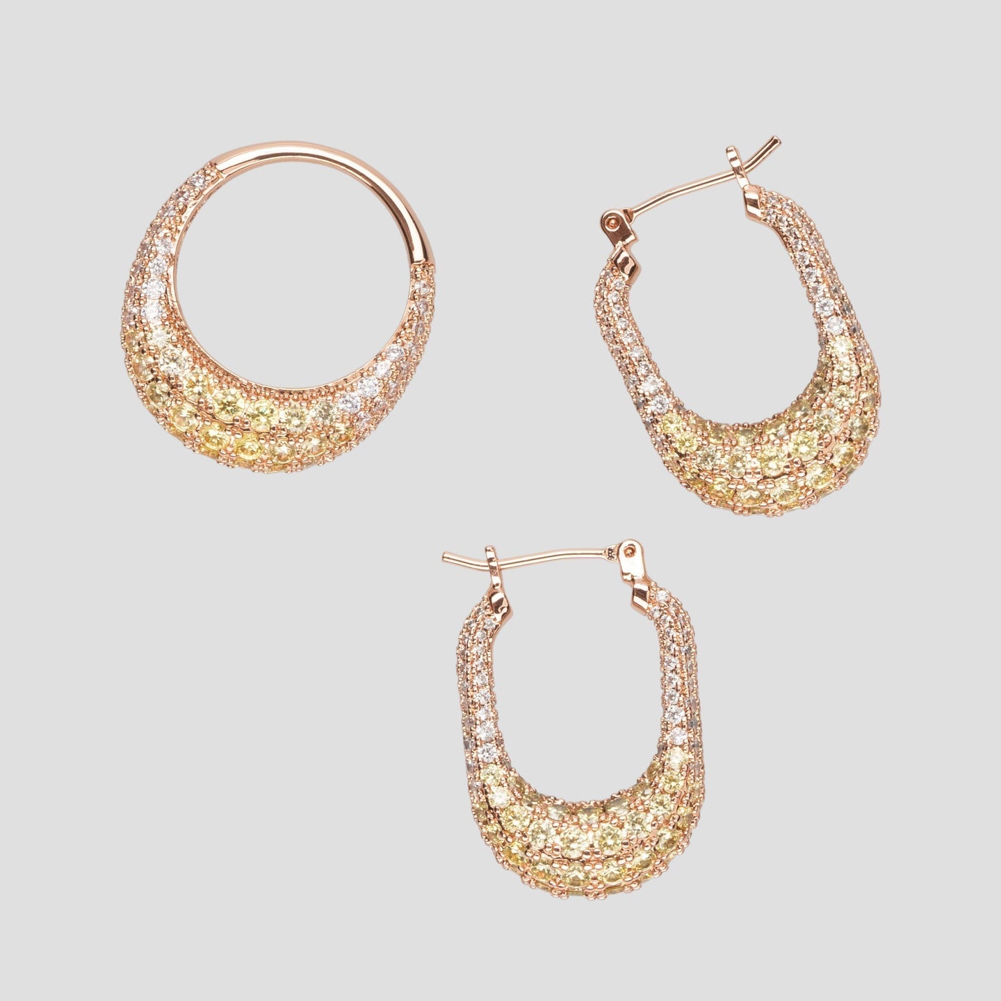 Celine Crystal Hoops 50 Mm Gold