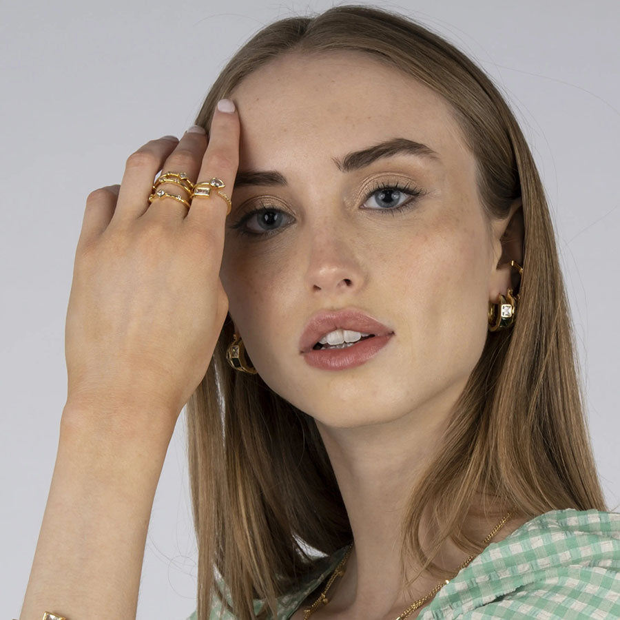 Women's Crystal Hoops by Bonheur Jewelry NYC-Green Hoop Earrings Near Me