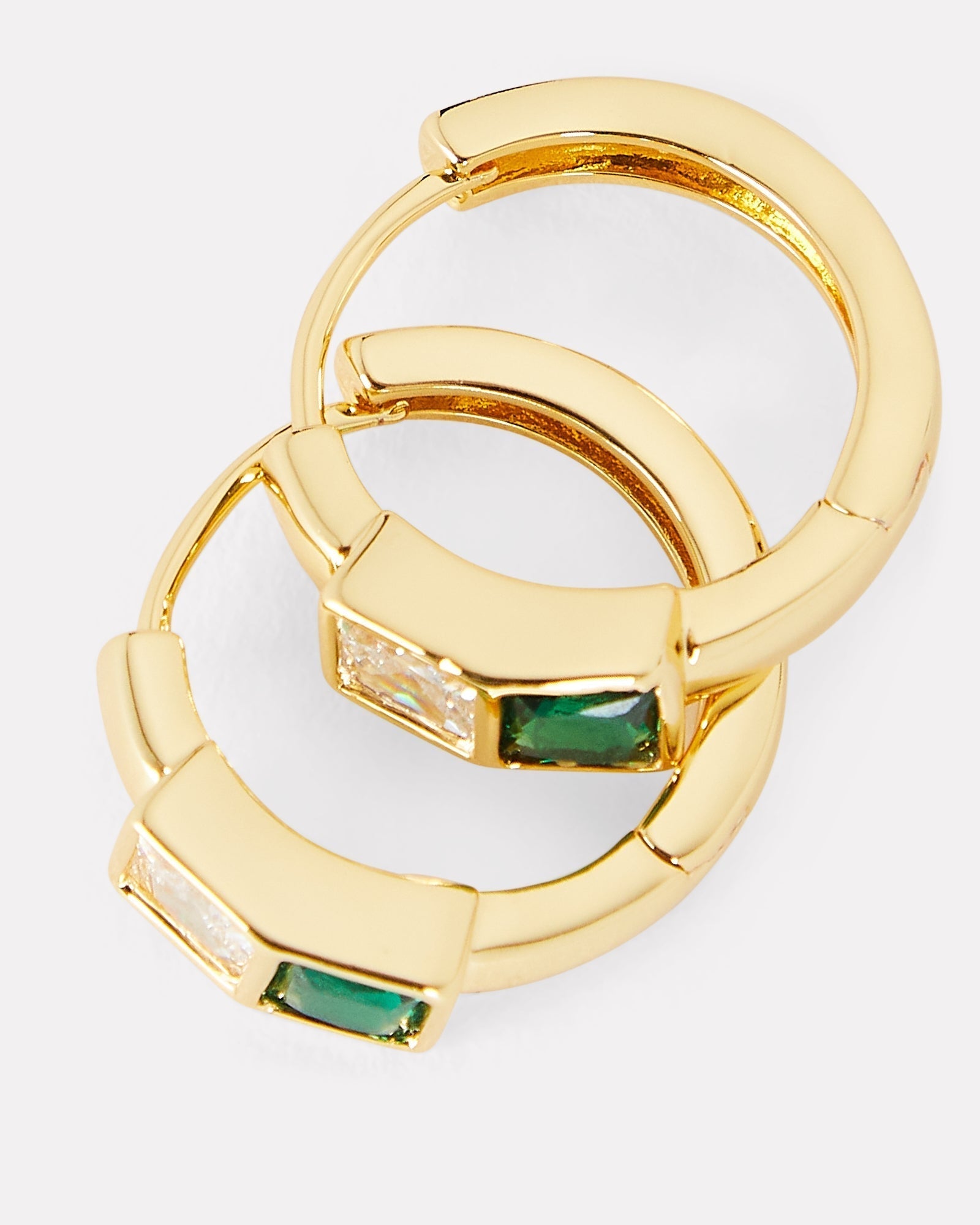 Women's Crystal Hoops by Bonheur Jewelry NYC-Green Hoop Earrings Near Me