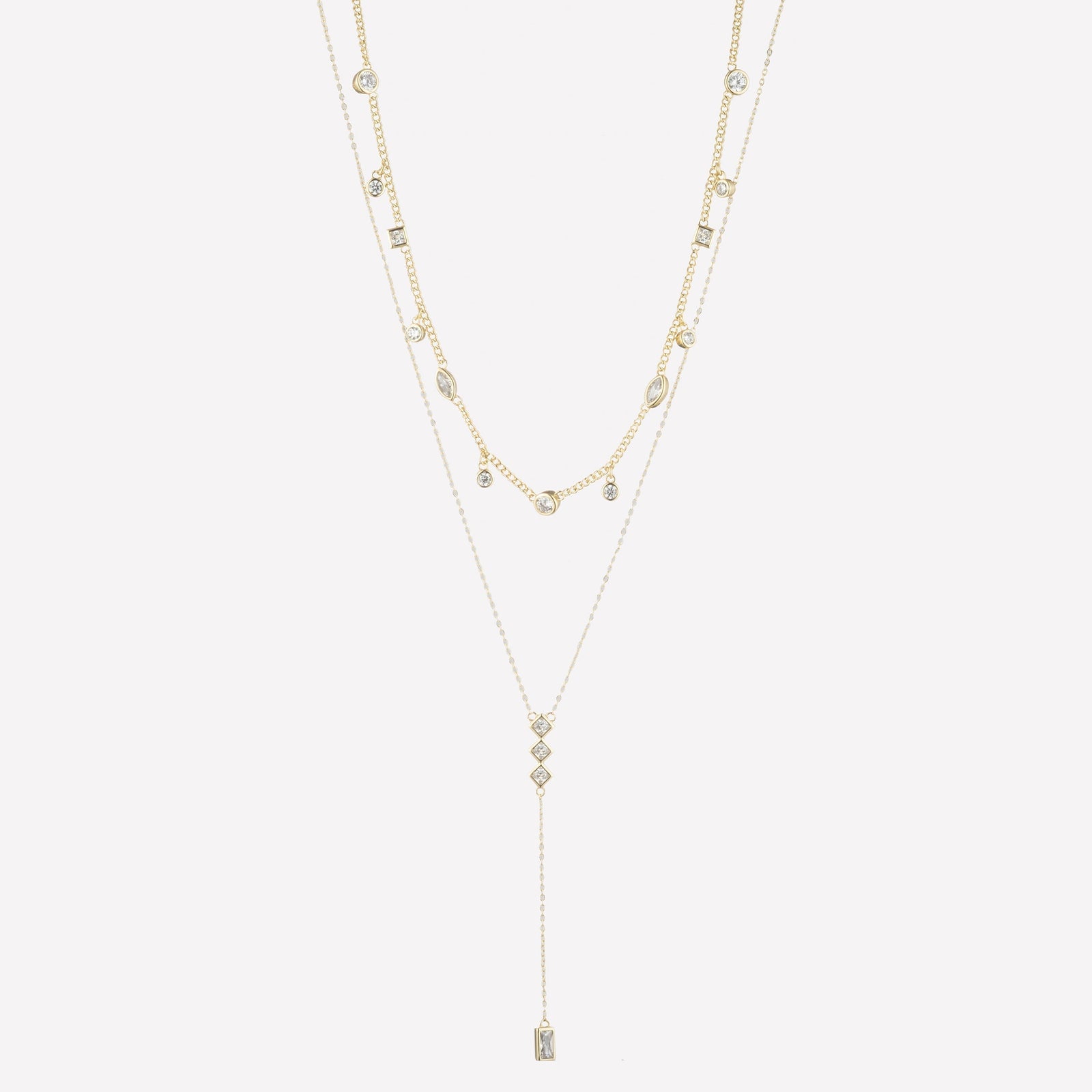 Josephine Crystal Lariat Necklace