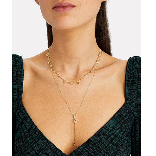 future wife necklace​
by Bonheur Jewelry NYC-White Swarovski crystal lariat necklace near me