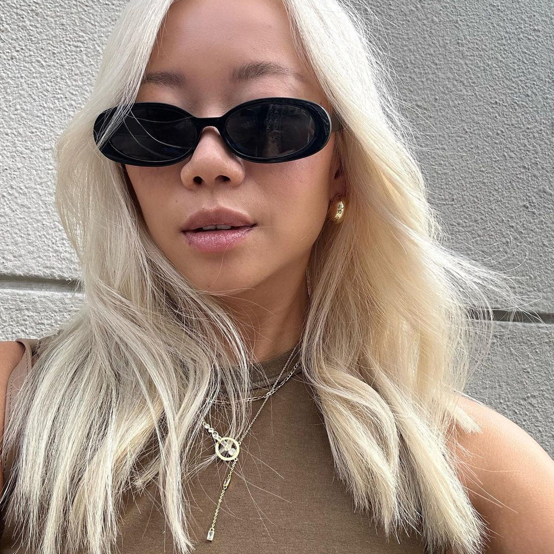 Women's Crystal Lariat necklace near me-Bezel-Set White Swarovski crystal necklace by Bonheur Jewelry NYC