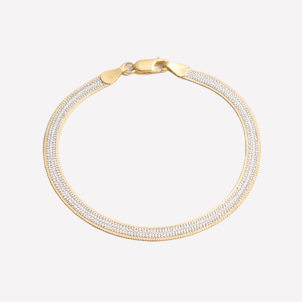Womens Diamond Cut Chain Bracelet for women-two tone gold bracelets​ by Bonheur Jewelry NYC