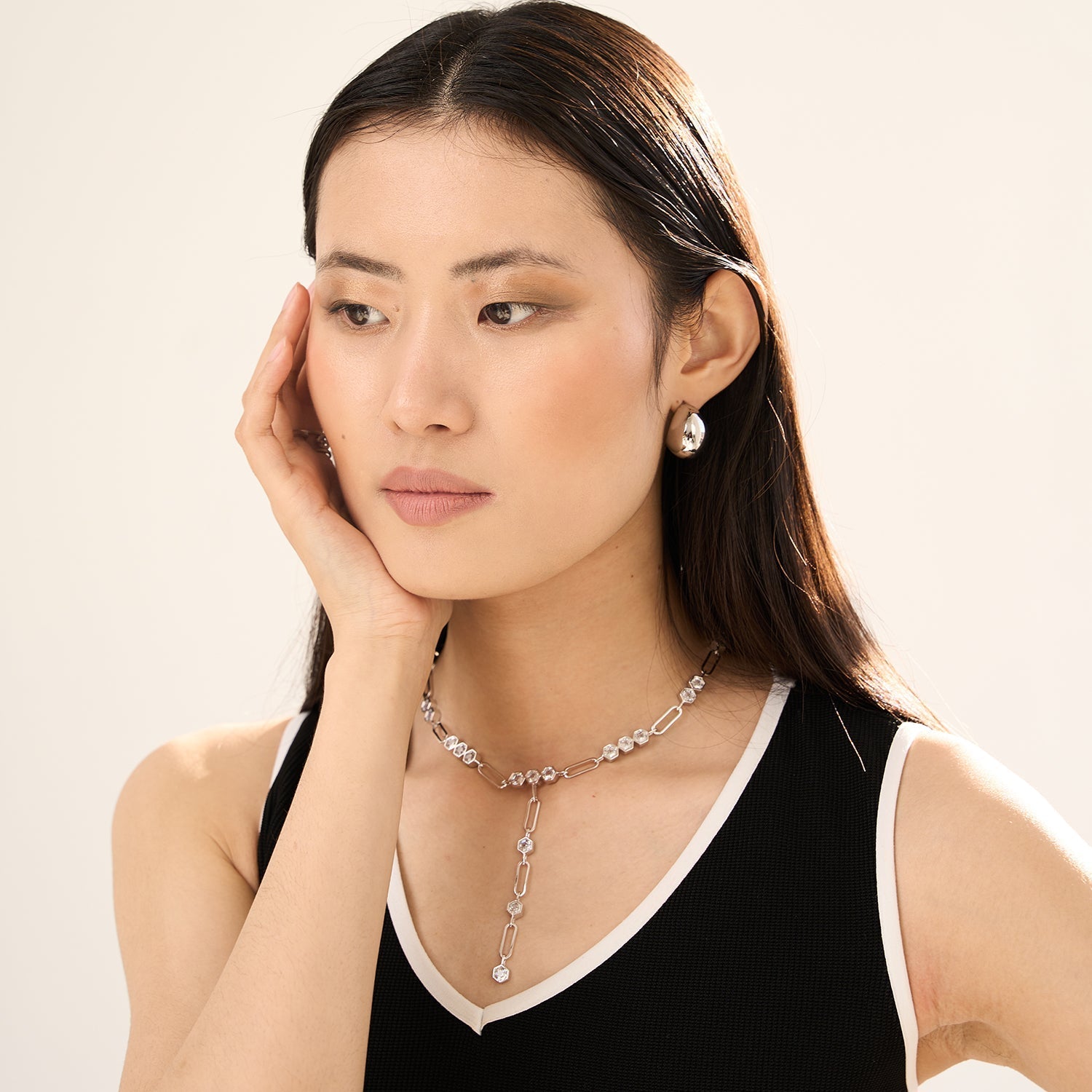 Women's Dome Hoops near me-Hollow dome hoops​ by Bonheur Jewelry NYC