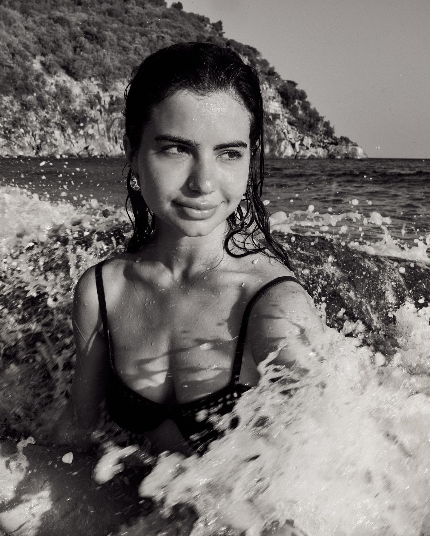 Women's Dome Hoops near me-Hollow dome hoops​ by Bonheur Jewelry NYC