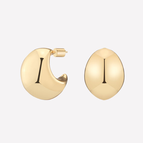 Women's Dome Hoops near me-Yellow gold hoops earrings​ by Bonheur Jewelry NYC