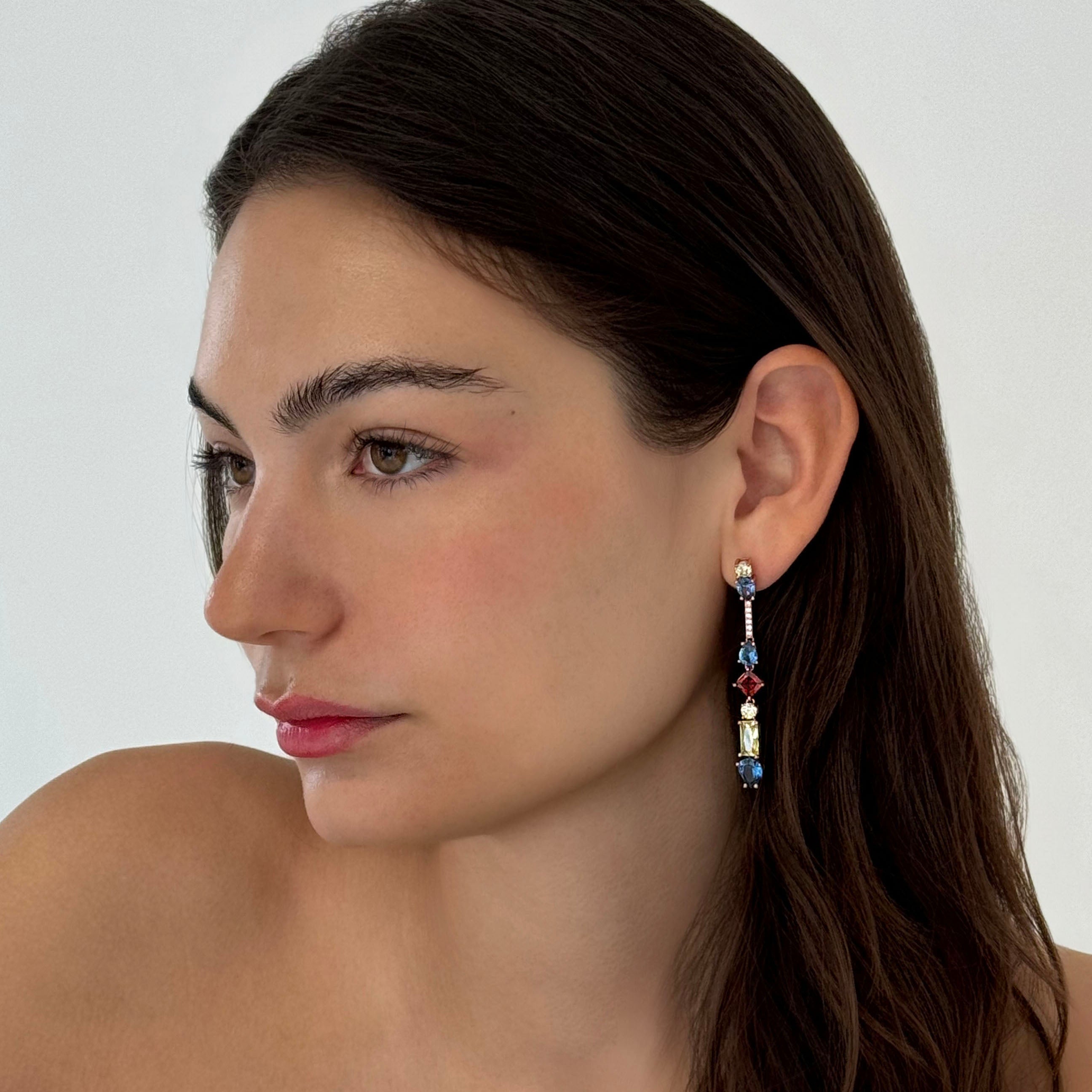 Drop Statement Earrings for women by Bonheur Jewelry NYC-Gold crystal statement earrings​ near me