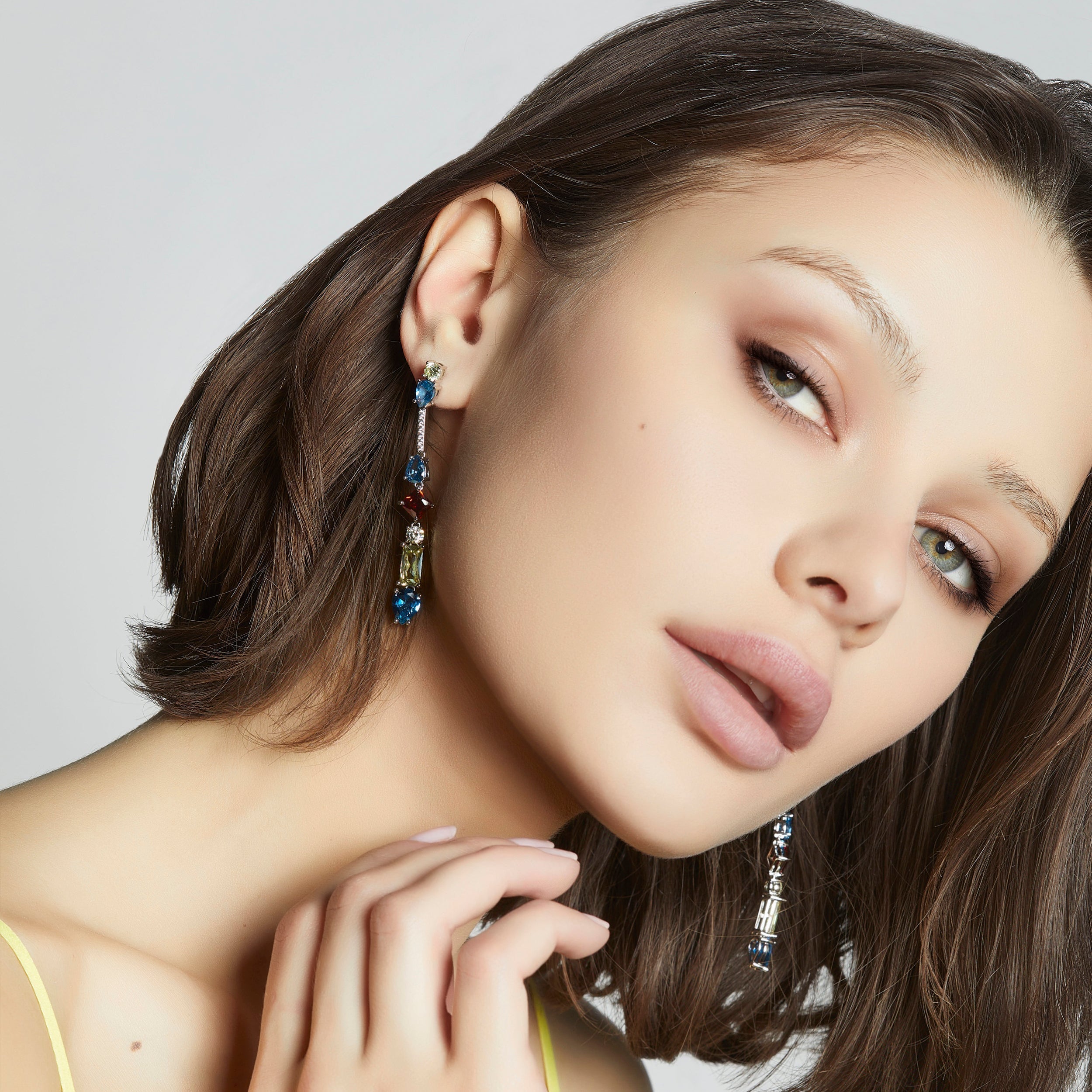 Drop Statement Earrings for women by Bonheur Jewelry NYC-Gold crystal statement earrings​ near me