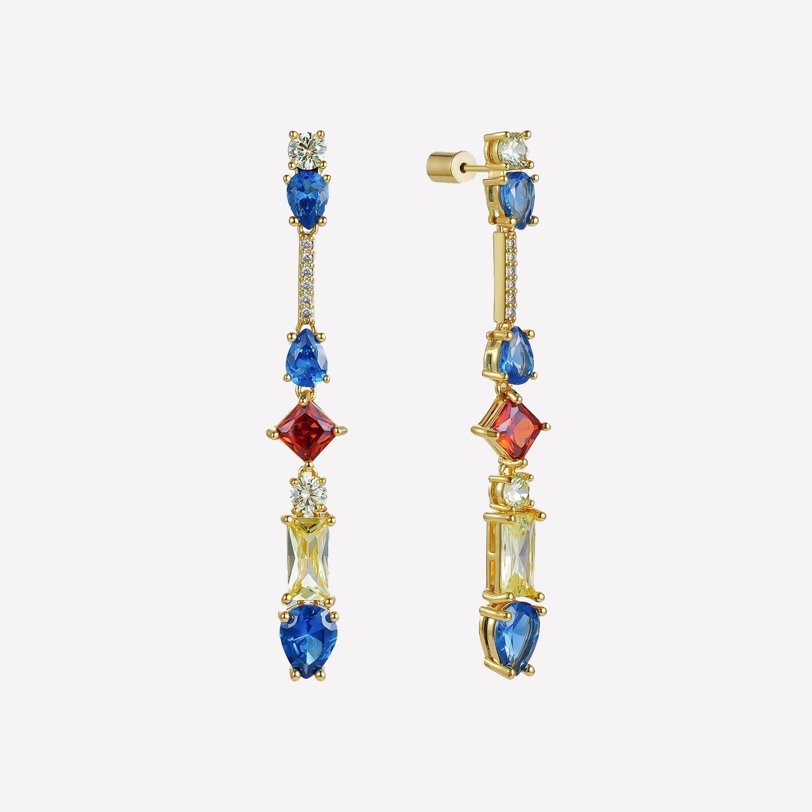 Drop Statement Earrings for women by Bonheur Jewelry NYC-Gold crystal statement earrings​ near me
