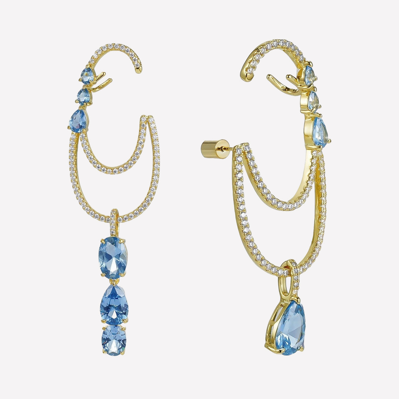 Women's ear cuff earrings by Bonheur Jewelry NYC-18k gold ear cuff near me