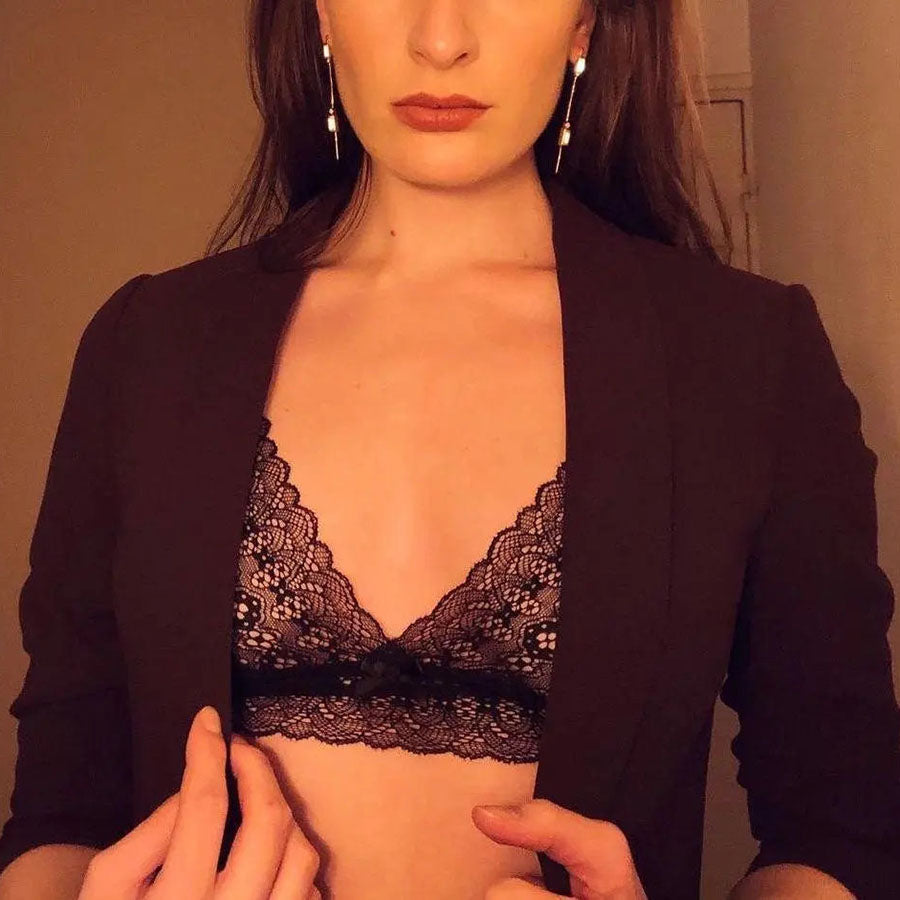 Women's Ear Pin Earrings near me-Champagne Swarovski Crystal ear pins by Bonheur Jewelry NYC