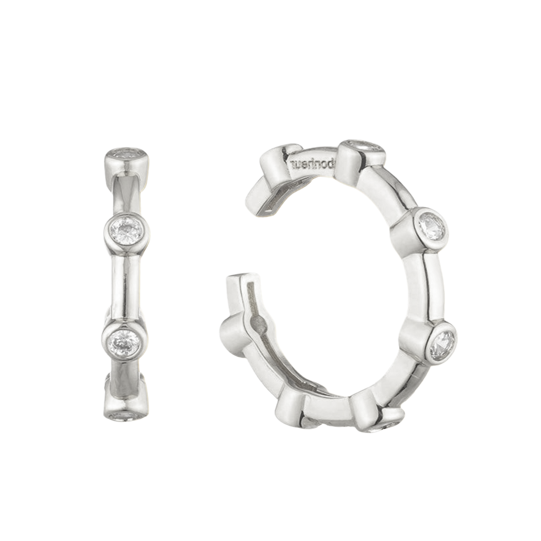 Women's Ear Lobe Cuff Earrings by Bonheur Jewelry-White Swarovski Crystal earlobe cuff earrings​near me