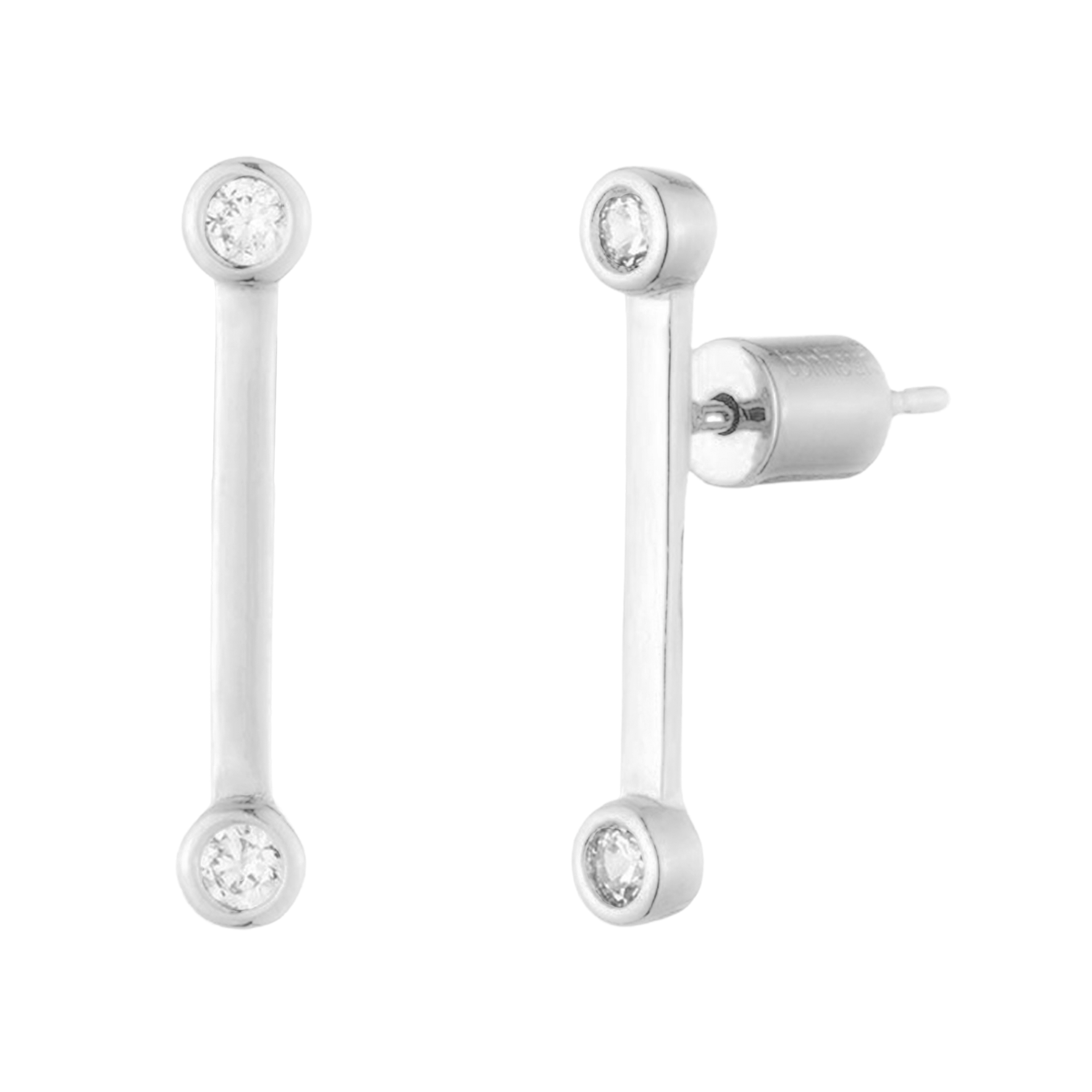 Women's Everyday Studs near me-White Swarovski crystal everyday earrings studs by Bonheur Jewelry NYC