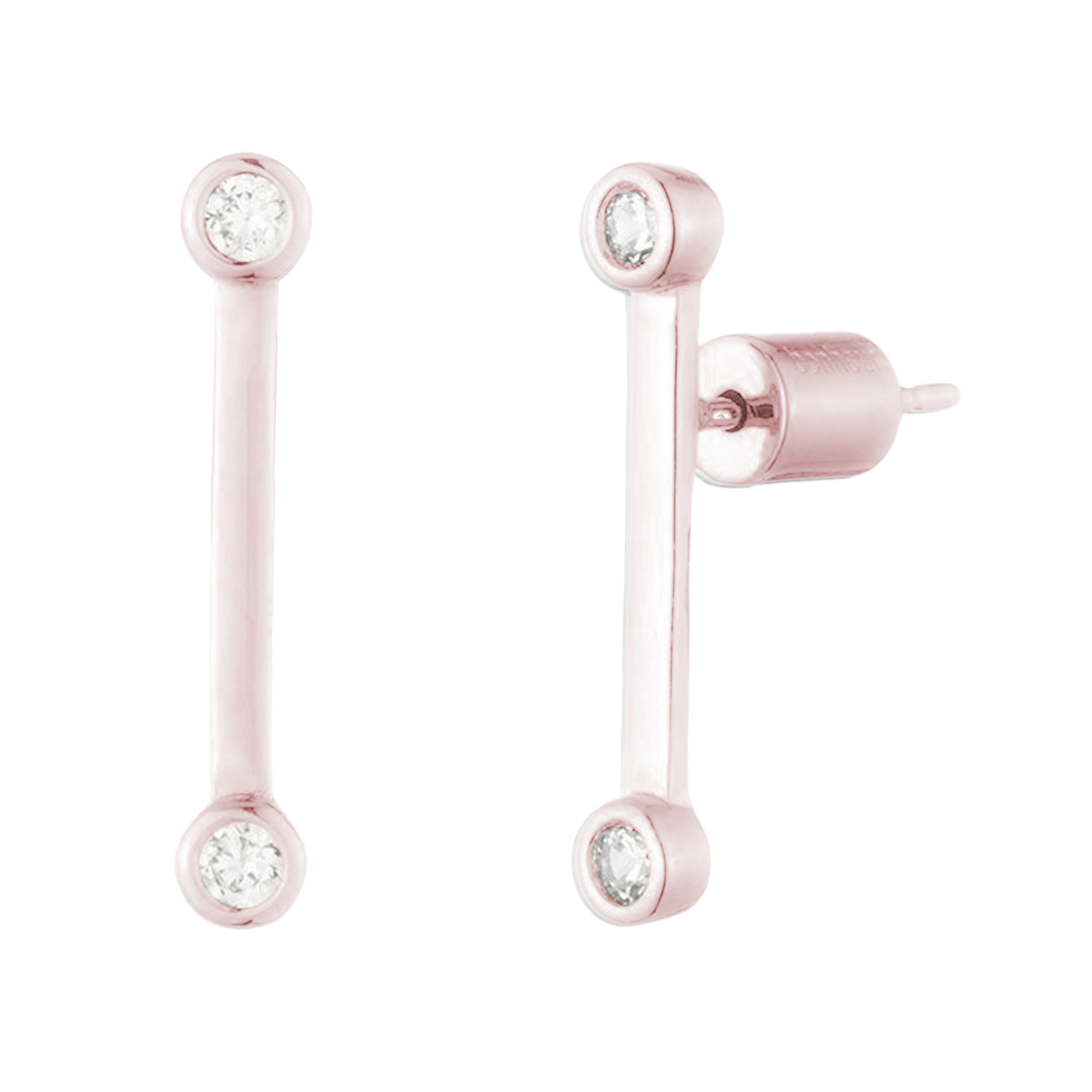 Women's Everyday Studs near me-White Swarovski crystal everyday earrings studs by Bonheur Jewelry NYC