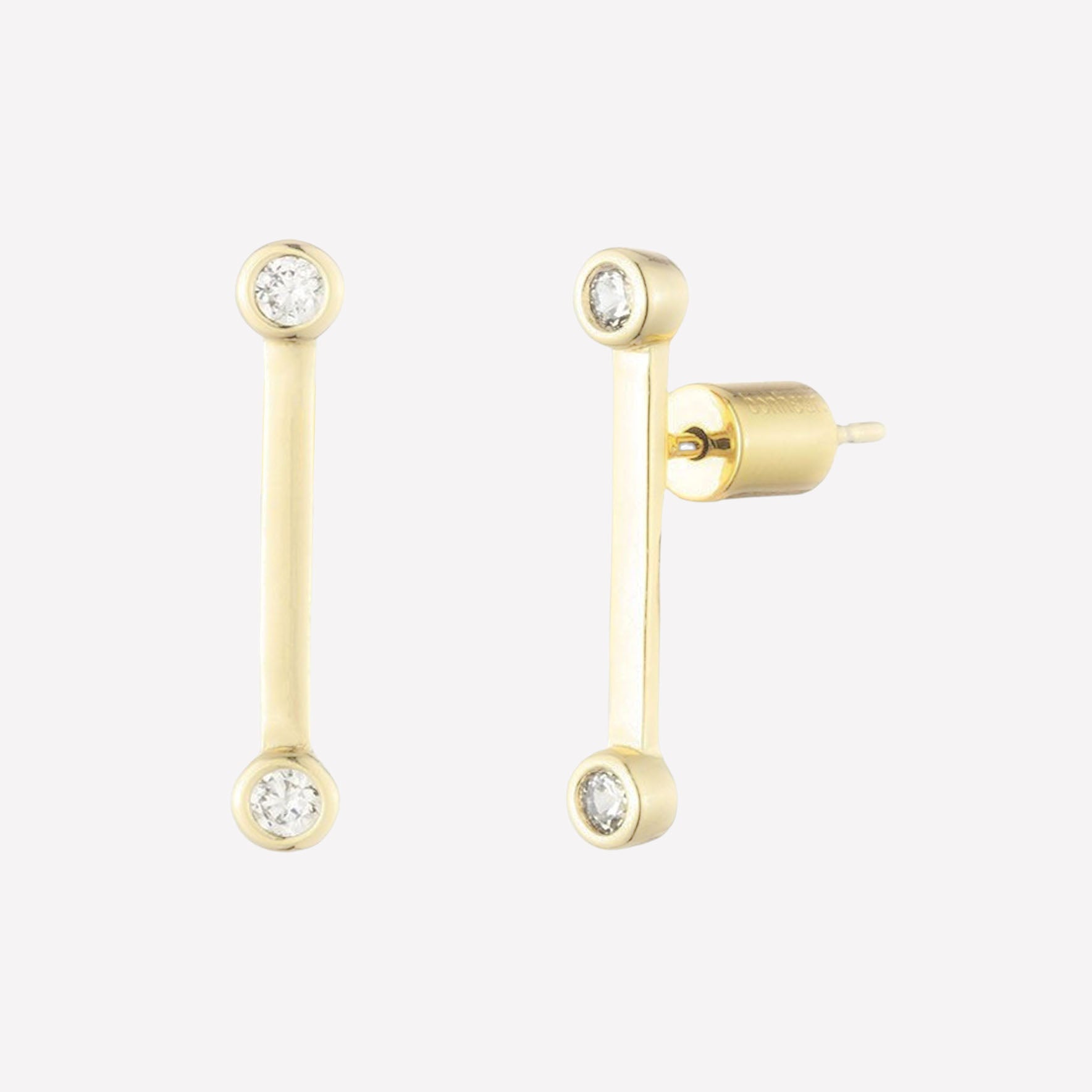 Women's Everyday Studs near me-White Swarovski crystal everyday earrings studs by Bonheur Jewelry NYC