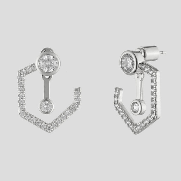 Women's Front and back earrings near me-Swarovski Crystal front back earring
