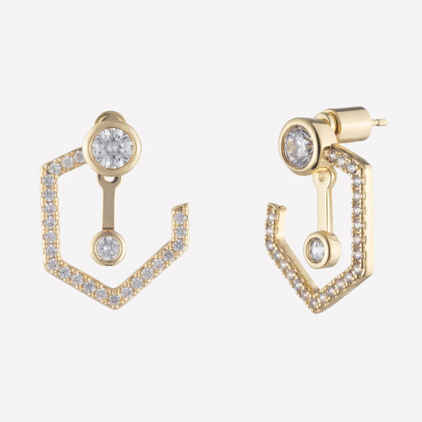 Women's Front and back earrings near me-Swarovski Crystal front back earring


