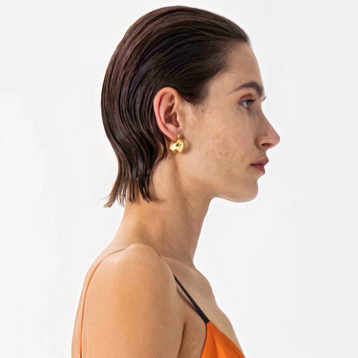 Women's Gold Chunky Hoops near me-nice earrings for girlfriend​ by Bonheur Jewelry NYC
