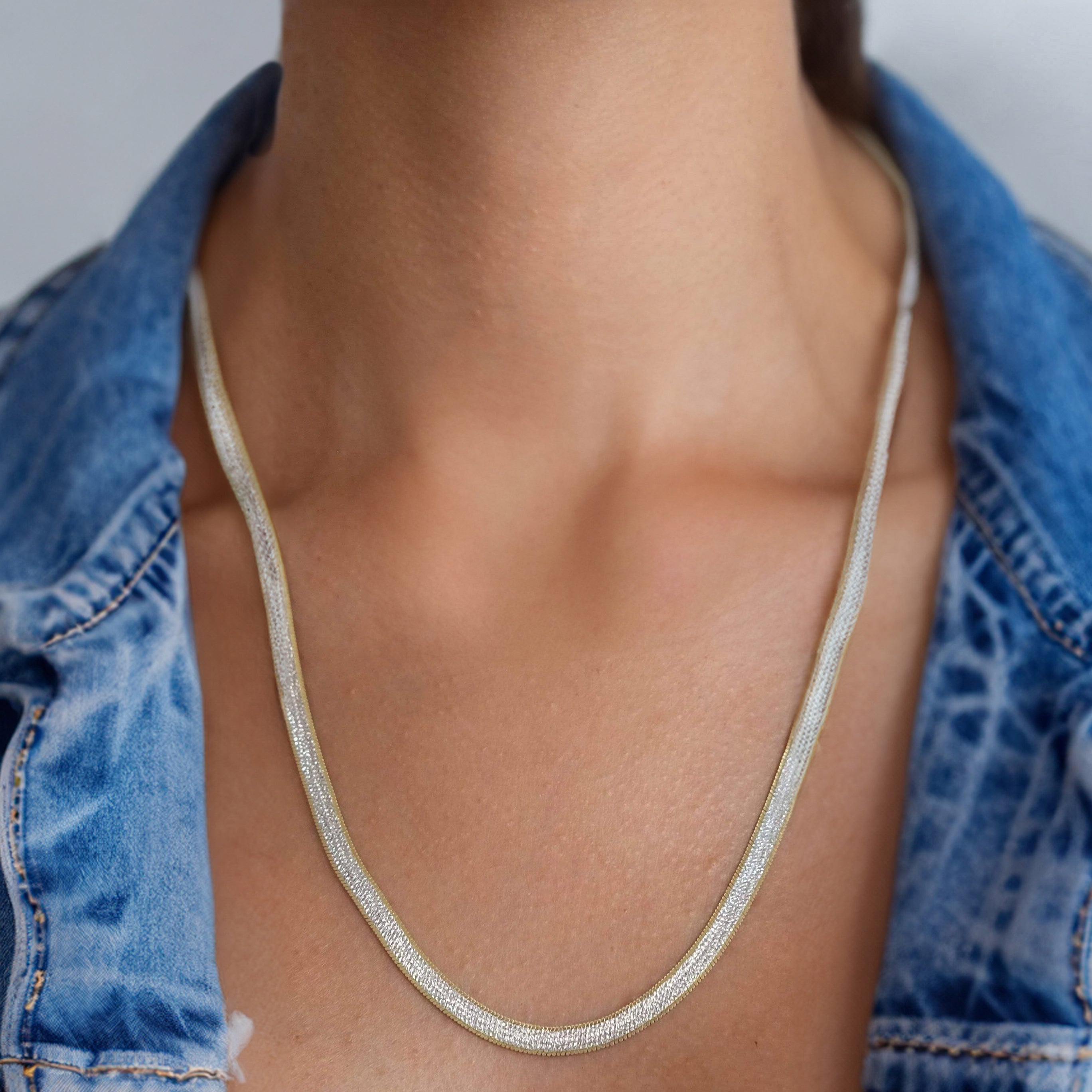 Womens Gold Diamond Cut Herringbone Necklace by Bonheur Jewelry NYC-Buy  Herringbone Necklaces Near Me