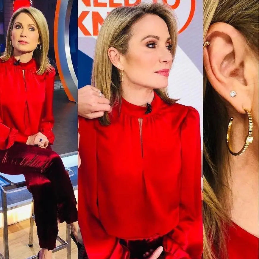 Women's Gold Ribbed Hoop Earrings by Bonheur Jewelry NYC-New York earrings near me