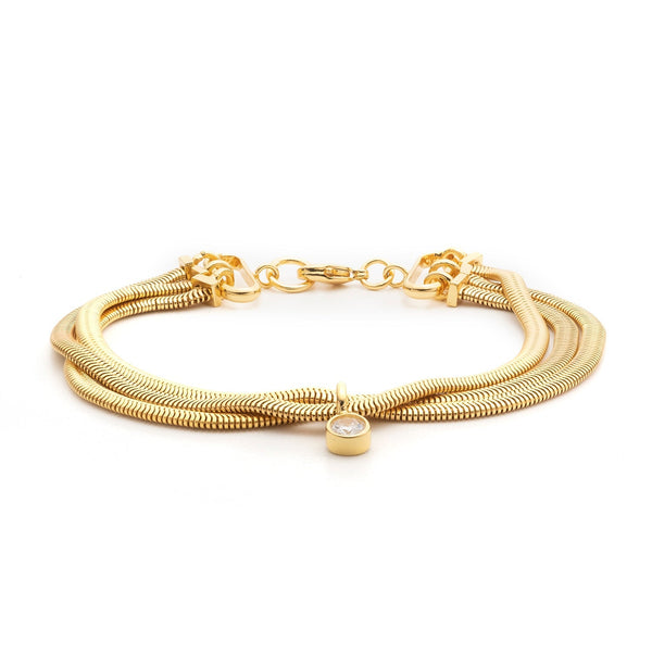 Women's gold snake bracelet near me-Swarovski crystal bracelet snake gold