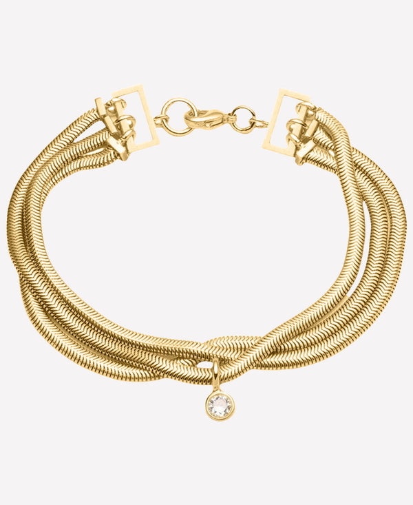 Women's gold snake bracelet near me-Swarovski crystal bracelet snake gold