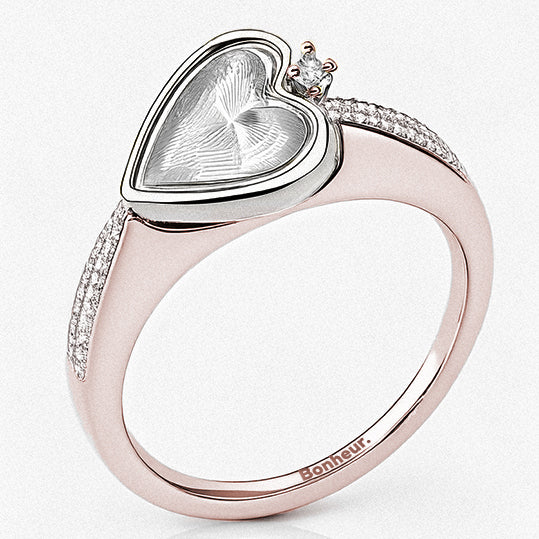 Women's Heart Stacking Ring by Bonheur Jewelry NYC-Finger heart ring for women