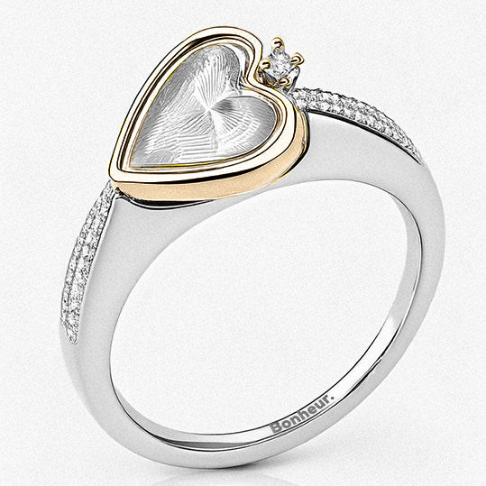 Women's Heart Stacking Ring by Bonheur Jewelry NYC-Finger heart ring for women