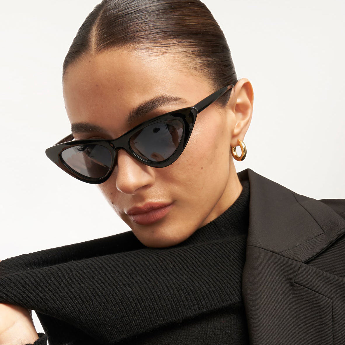 Women's Hollow Hoop Earrings near me-yellow hollow gold hoop earrings with latch backs by Bonheur Jewelry NYC