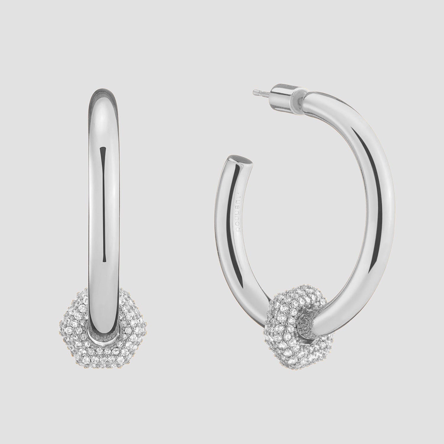 Women's hoop earrings with charm by Bonheur Jewelry NYC-large hoop earrings with charms