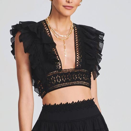 Women's Large Paperclip Chain Necklace by Bonheur Jewelry NYC-White Swarovski crystal paperclip chain charm necklace​ near me