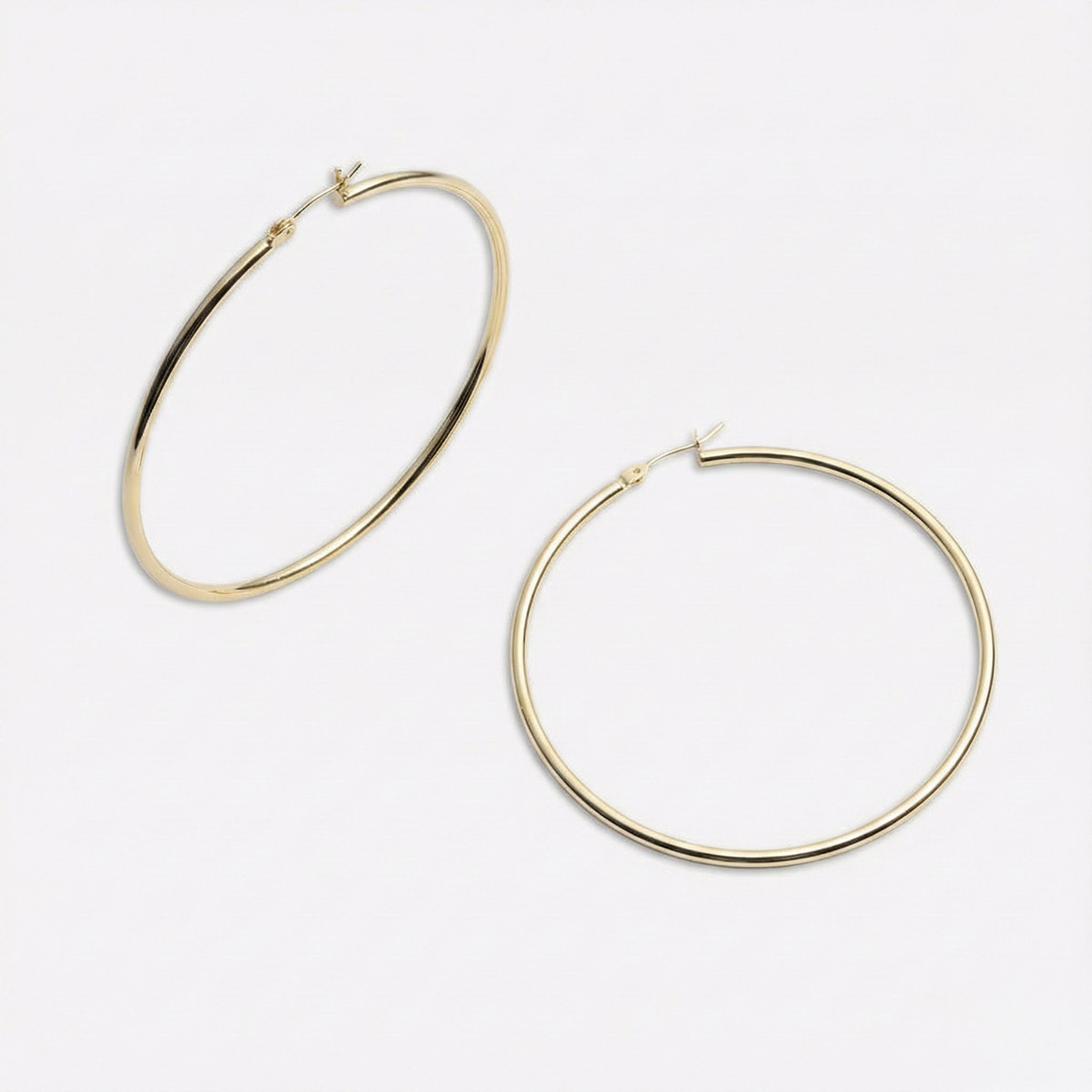 Women's Lightweight Hoops by Bonheur Jewelry NYC-hollow lightweight hoops near me