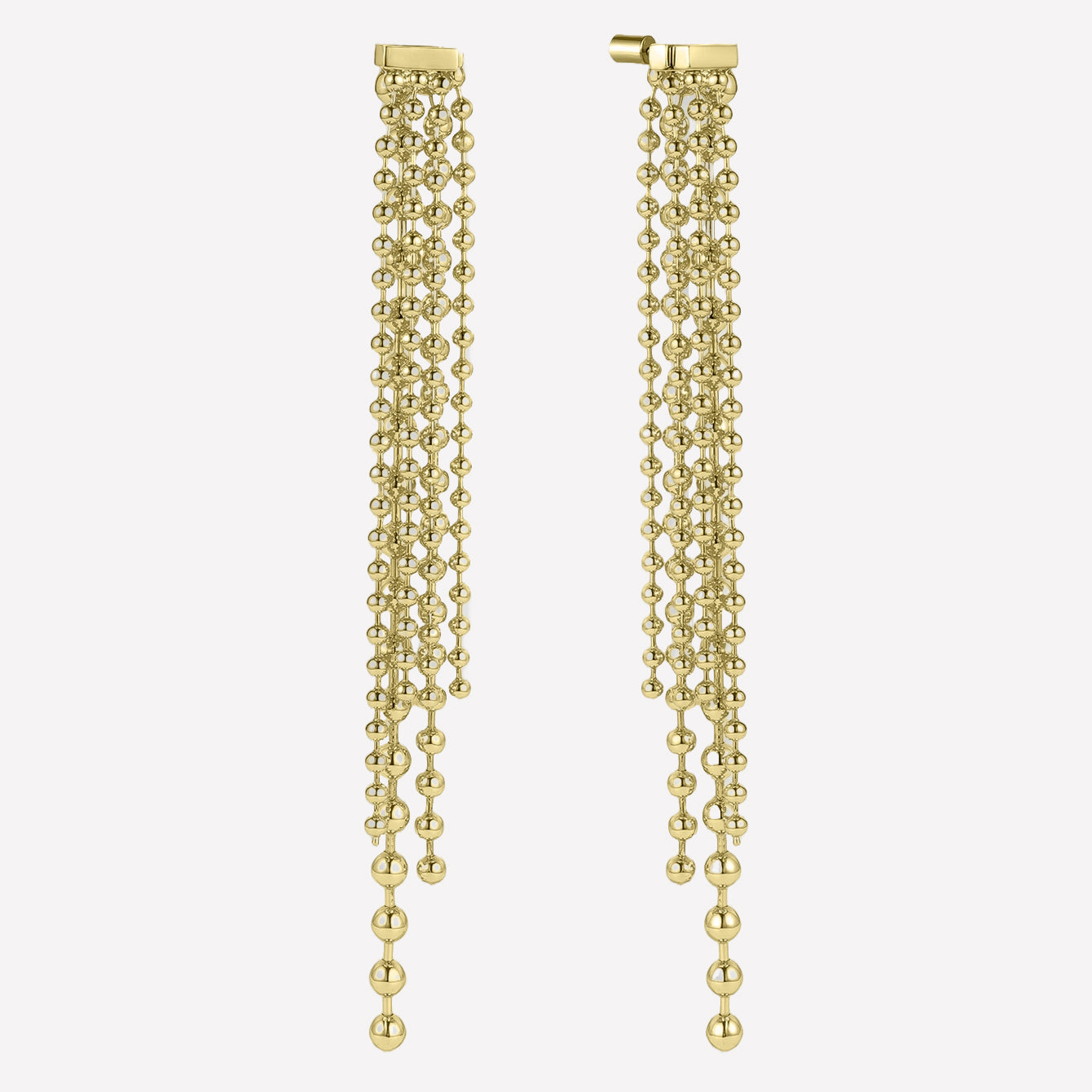 Women's Long Beaded earrings near me-hollow beaded drop earrings gold