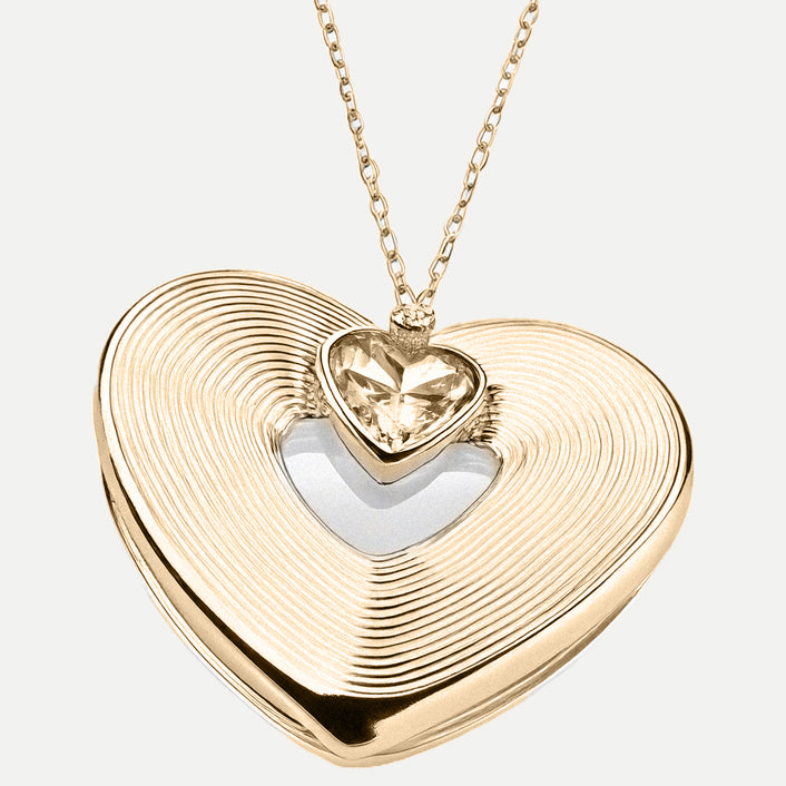 Womens love heart pendant by Bonheur Jewelry NYC-Swarovski crystal necklace with a heart pendant​ for women

