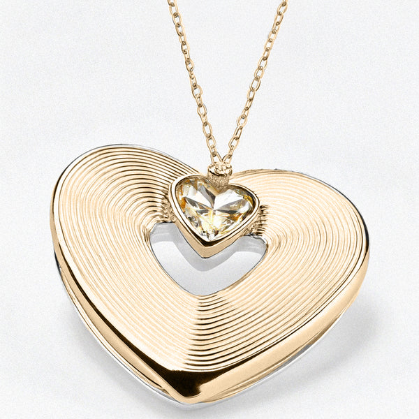 Womens love heart pendant by Bonheur Jewelry NYC-Swarovski crystal necklace with a heart pendant​ for women
