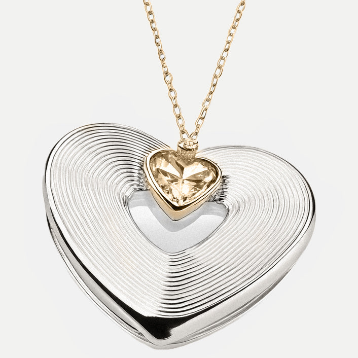 Womens love heart pendant by Bonheur Jewelry NYC-Swarovski crystal necklace with a heart pendant​ for women
