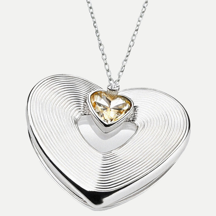 Womens love heart pendant by Bonheur Jewelry NYC-Swarovski crystal necklace with a heart pendant​ for women
